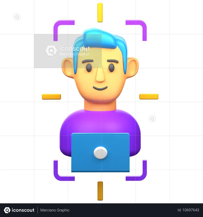 Face Recognition  3D Icon