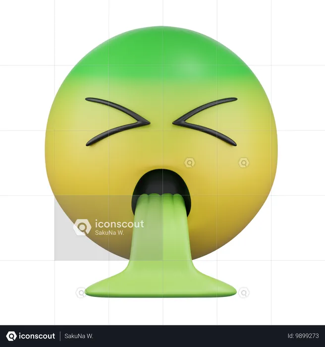 Face Vomiting Emoji 3D Icon