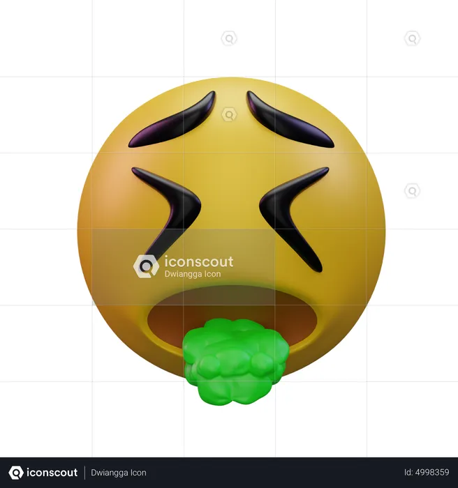 Face Vomiting Emoji 3D Icon
