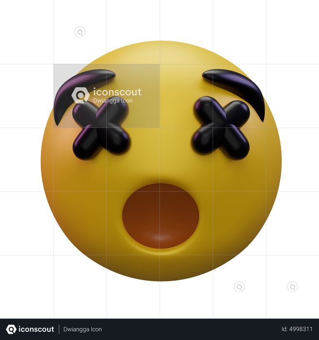Premium Face With Crossed Out Eyes Emoji 3D Icon download in PNG, OBJ