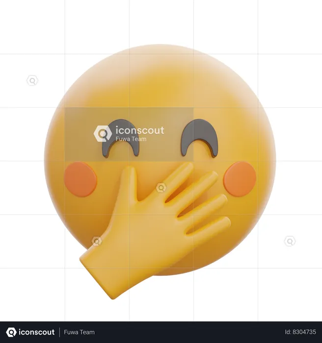Face With Hand Over Mouth Emoji 3D Icon