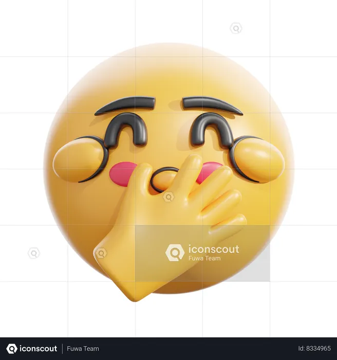 Face with hand over mouth Emoji 3D Icon