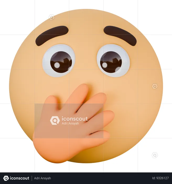 Face with hand over mouth Emoji 3D Icon