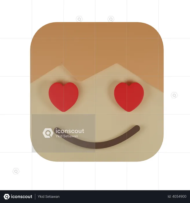 Face with heart-eyes Emoji 3D Illustration