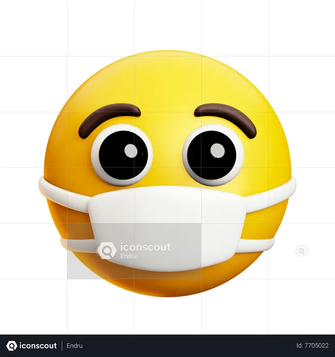 Face With Mask Emoji 3D Icon