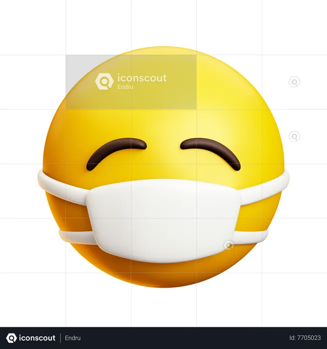 Face With Mask And Closed Eyes Emoji 3D Icon