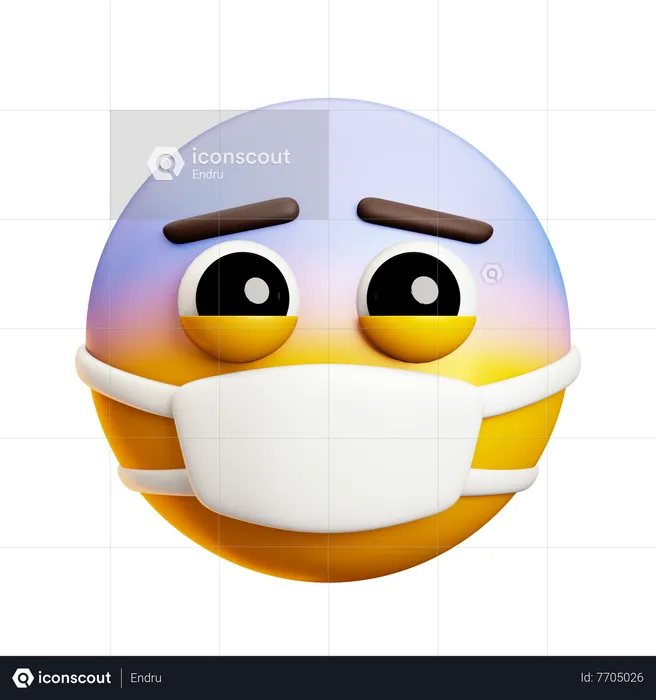 Face With Mask And Nauseous Emoji 3D Icon