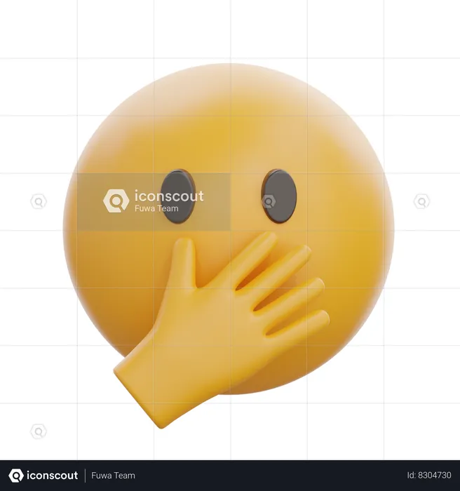 Face With Open Eyes And Hand Over Mouth Emoji 3D Icon