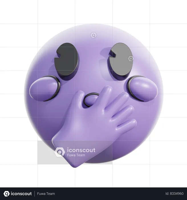 Face with open eyes and hand over mouth Emoji 3D Icon