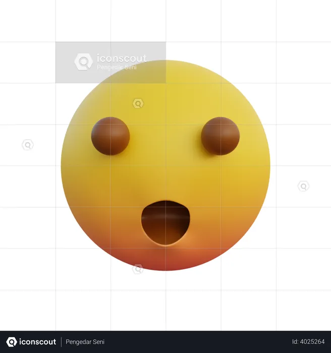 Face with open mouth Emoji 3D Illustration