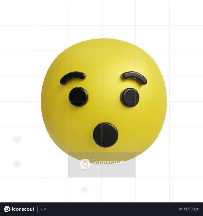 Face with Open mouth emoji Emoji 3D Icon