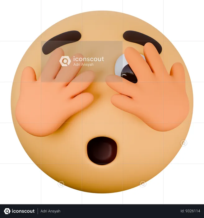 Face with peeking eye Emoji 3D Icon