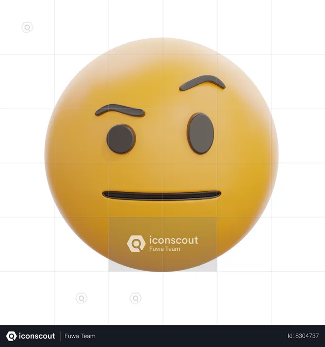 Face With Raised Eyebrow Emoji 3D Icon
