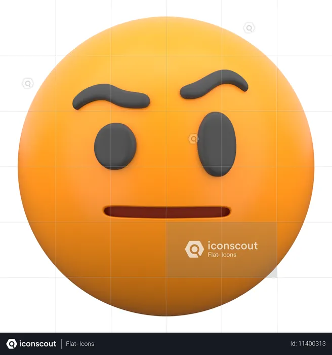 Face With Raised Eyebrow  3D Icon