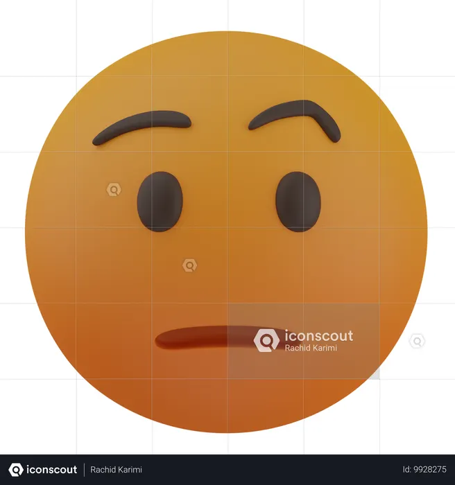 Face with Raised Eyebrow Emoji 3D Icon