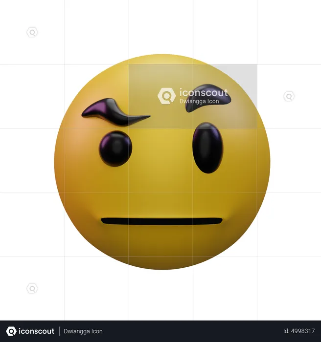 Face With Raised Eyebrow Emoji 3D Icon