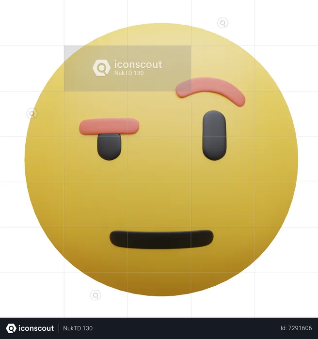 Face With Raised Eyebrow  3D Icon