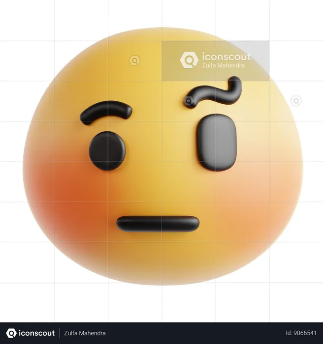 Face With Raised Eyebrow Emoji Emoji 3D Icon