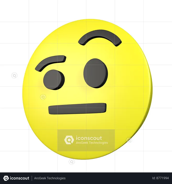 Face With Raised Eyebrows Emoji 3D Icon
