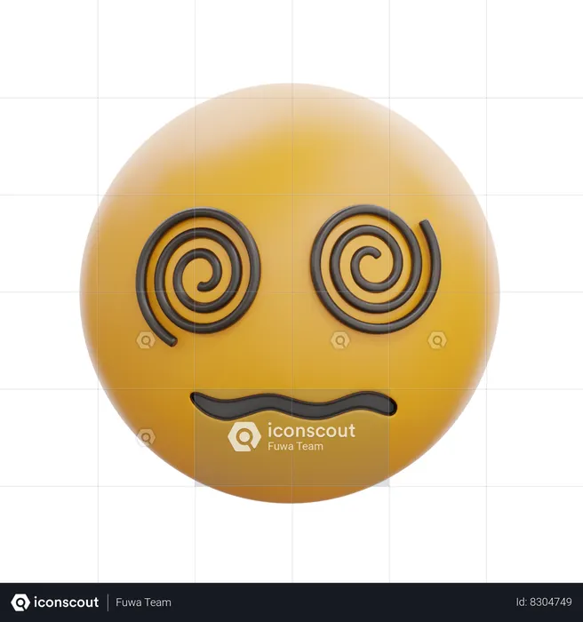 Face With Spiral Eyes Emoji 3D Icon download in PNG, OBJ or Blend format