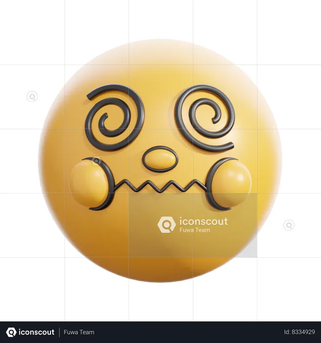 Face with spiral eyes Emoji 3D Icon