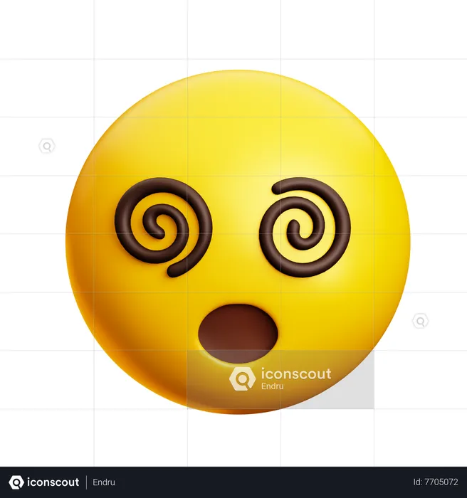 Face With Spiral Eyes Emoji 3D Icon