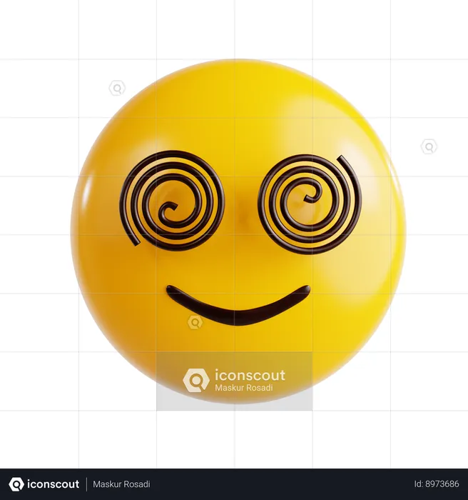 Face with spiral Eyes Emoji Emoji 3D Icon