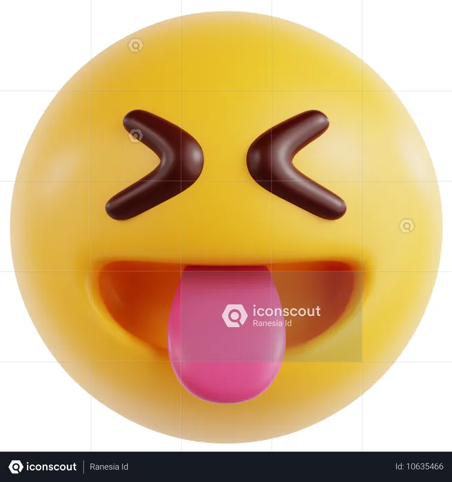 Face With Stuck Out Tongue And Tightly Closed Eyes  3D Icon