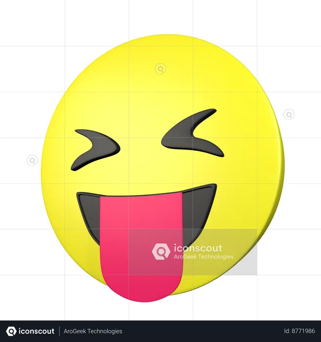 Face With Stuckout Tongue And Closed Eyes Emoji 3D Icon
