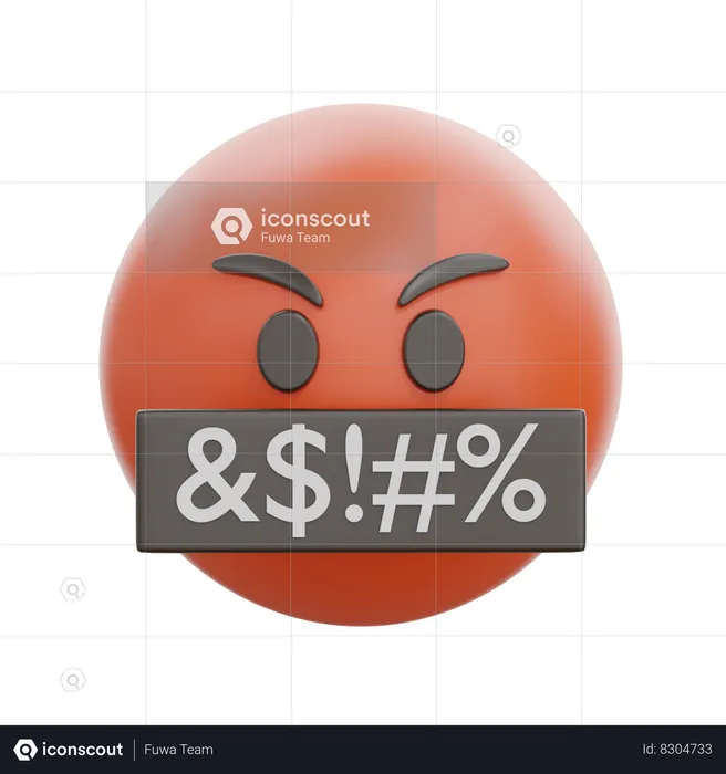 Face With Symbols On Mouth Emoji 3D Icon