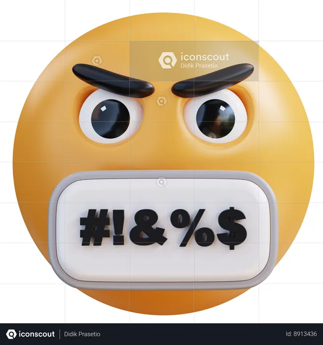 Face With Symbols On Mouth Emoji 3D Icon