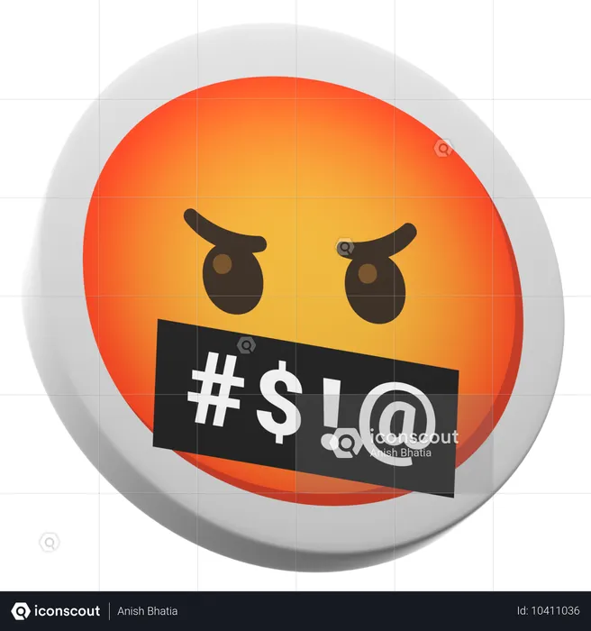 입에 상징이 있는 얼굴 Emoji 3D Icon