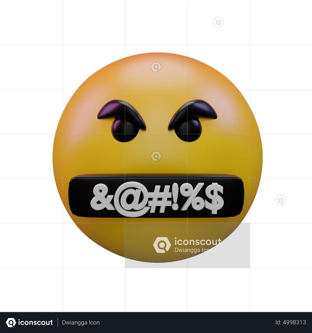 Face With Symbols On Mouth Emoji 3d Icon Download In Png Obj Or Blend Format 9982