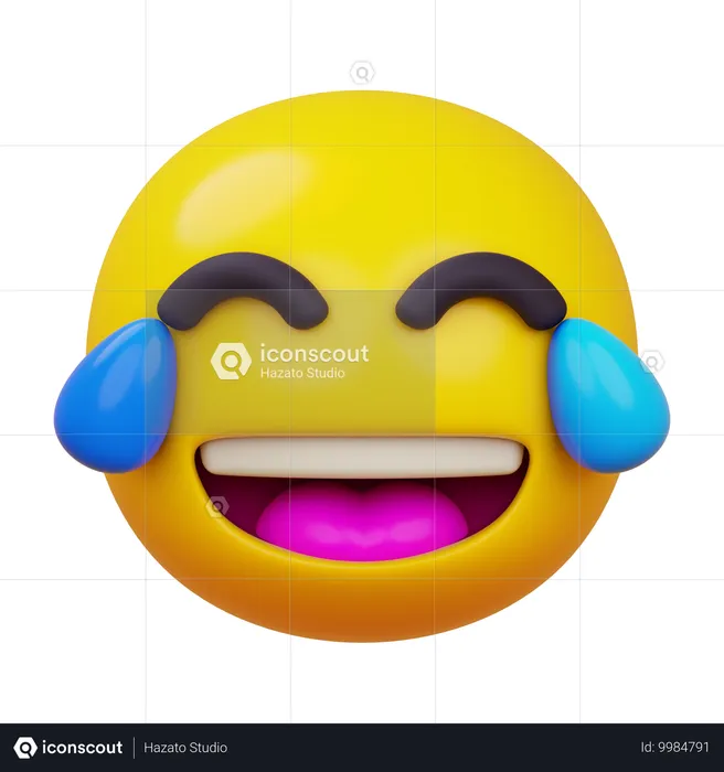 기쁨의 눈물을 흘리며 얼굴을 맞대다 Emoji 3D Icon