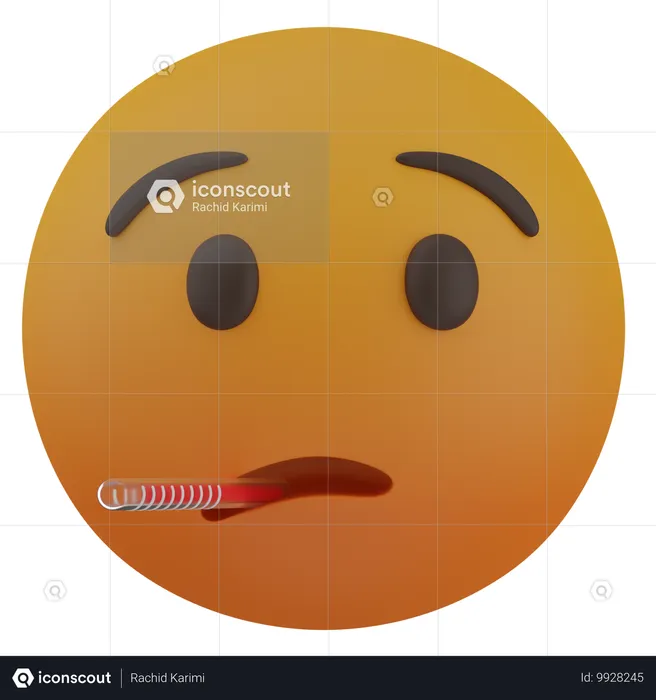 Face with Thermometer Emoji 3D Icon