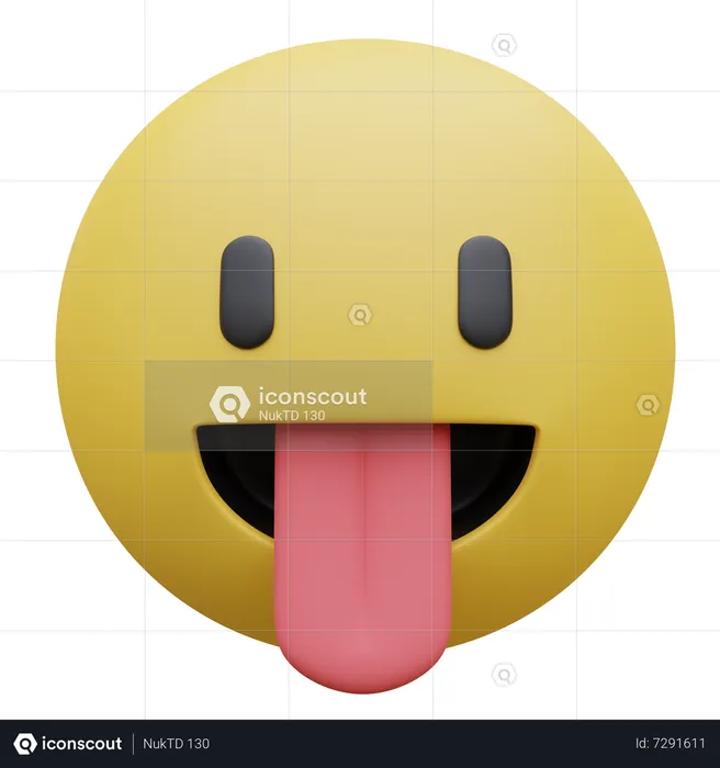 Face With Tongue Emoji 3D Icon