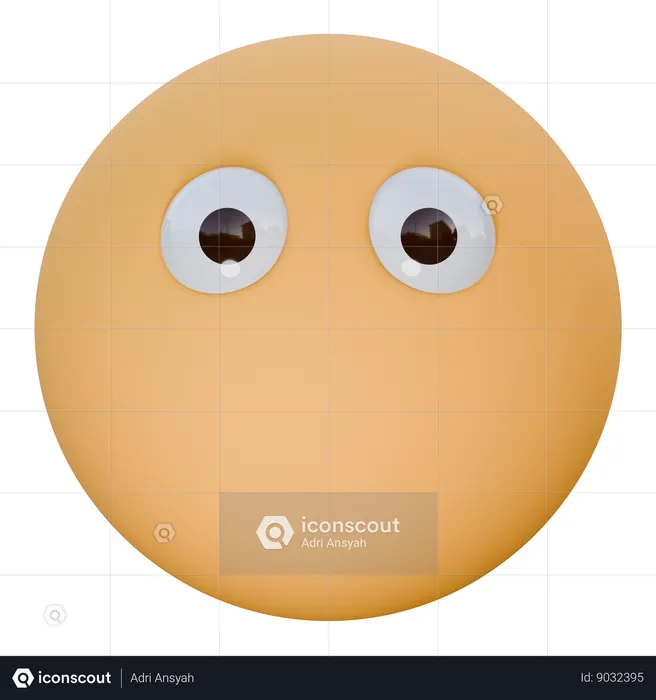 Face Without Mouth Emoji 3D Icon