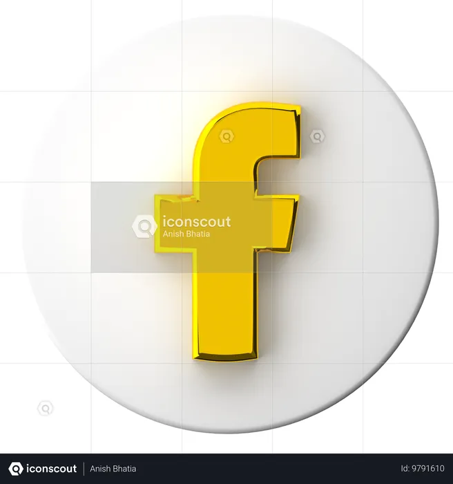 Facebook Logo 3D Icon