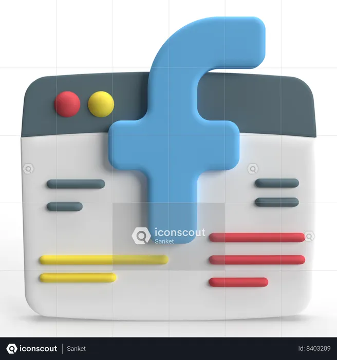 Facebook  3D Icon