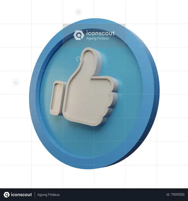 Facebook Like Logo 3D Icon