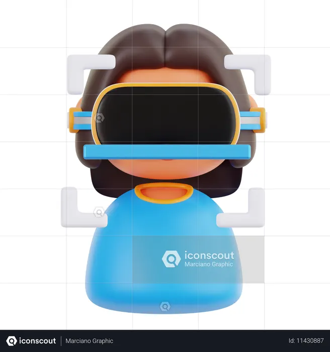 Facial Recognition  3D Icon