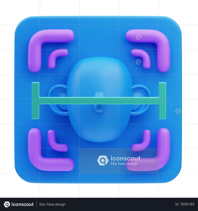 Facial Recognition  3D Icon