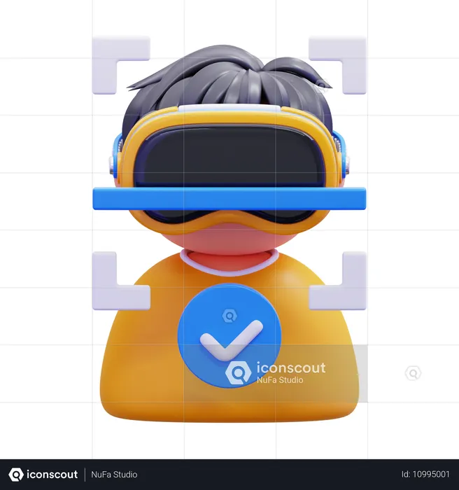 Facial recognition  3D Icon