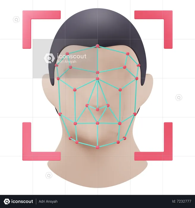 Facial Recognition  3D Icon