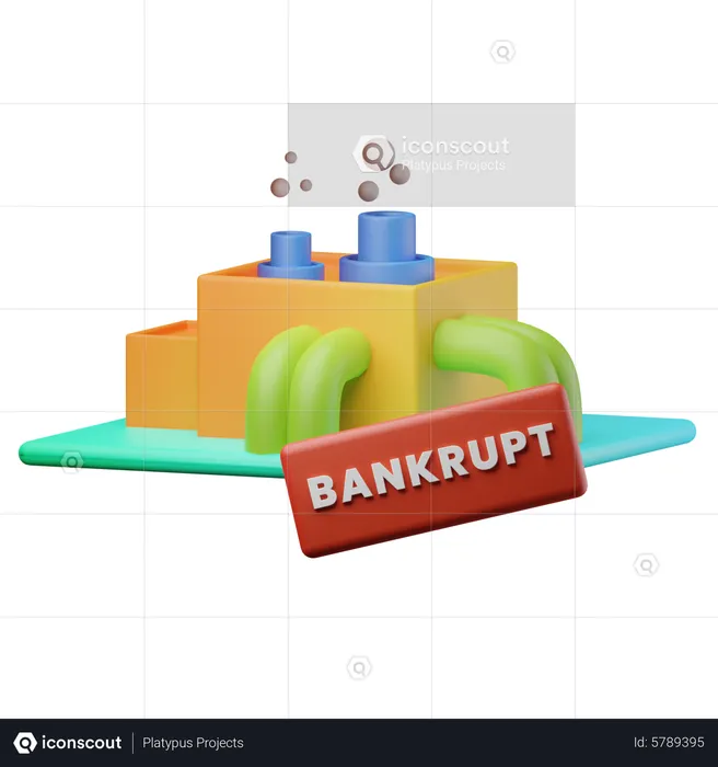 Factory Bankrupt  3D Icon