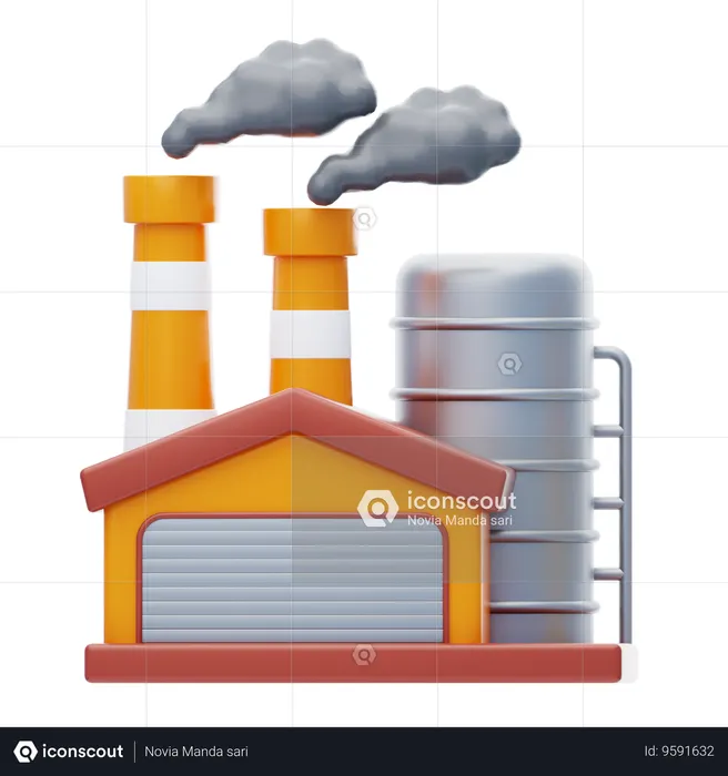 Factory Building  3D Icon