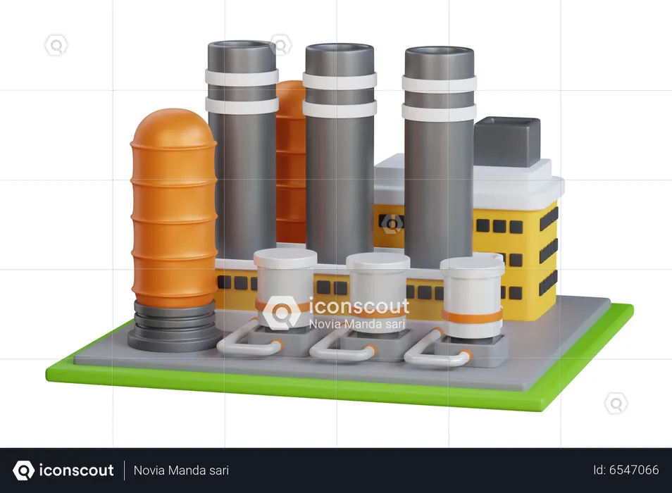 Factory Building  3D Icon