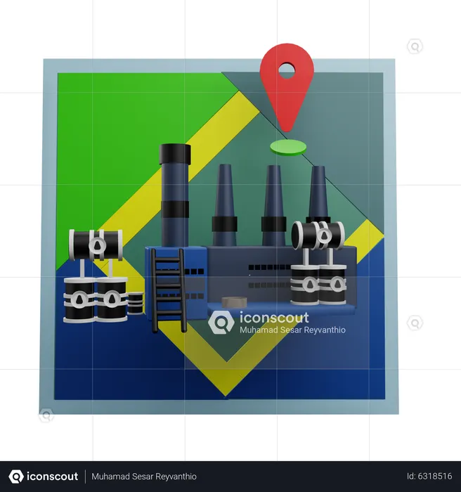 Factory Location  3D Icon