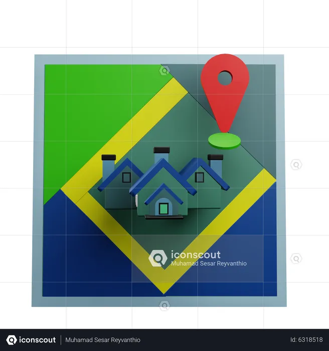 Factory Pin Location  3D Icon