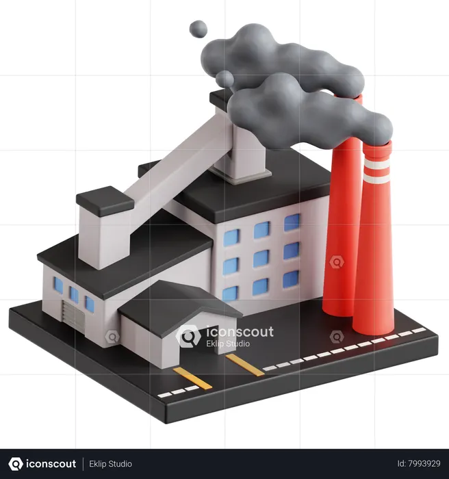 Factory Smoke  3D Icon
